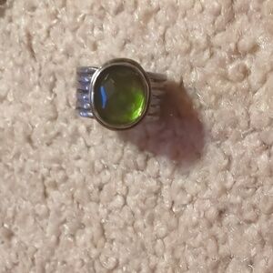 Silpada green stone ring 925 size 7